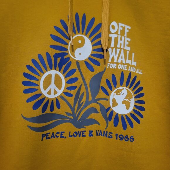 Vans Hoodie In Our Hands Pullover Golden Yellow Size Medium Skater Streetwear - Picture 8 of 16
